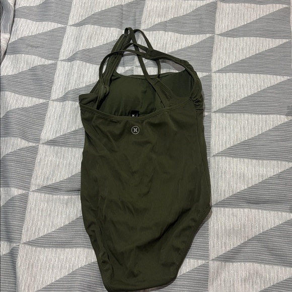 Hurley Olive Ribbed One-Piece Swimsuit - Picture 2 of 4